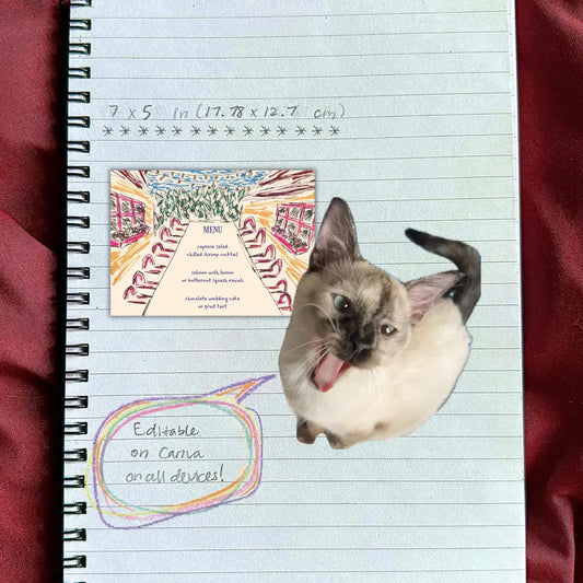 Wedding Menu Template, Outdoor Dining Scene