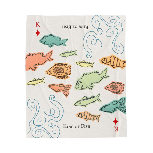 King of Fish Velveteen Plush Blanket