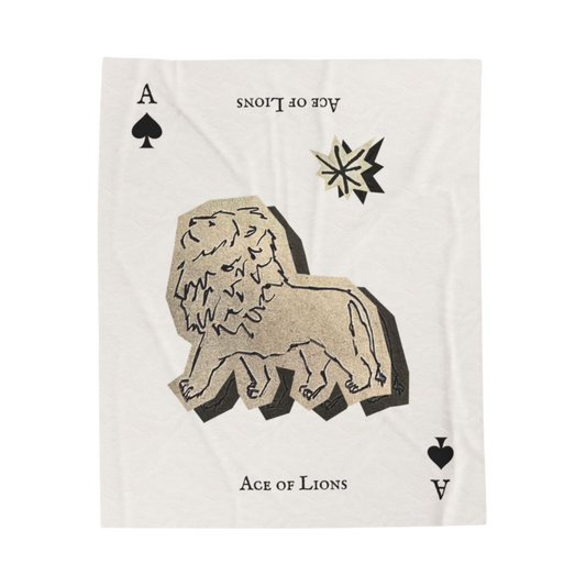 Ace of Lions Velveteen Plush Blanket