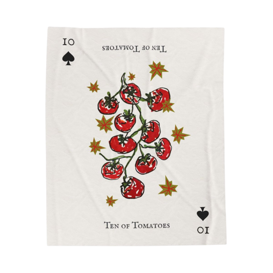 Ten of Tomatoes Velveteen Plush Blanket