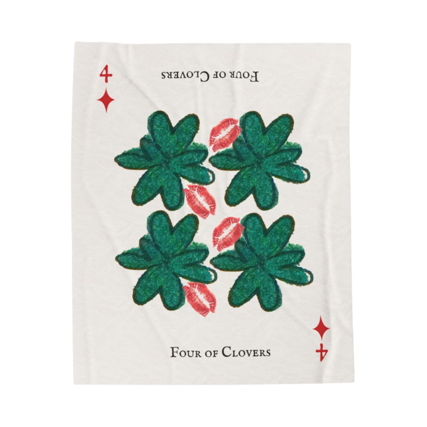 Four of Clovers Velveteen Plush Blanket