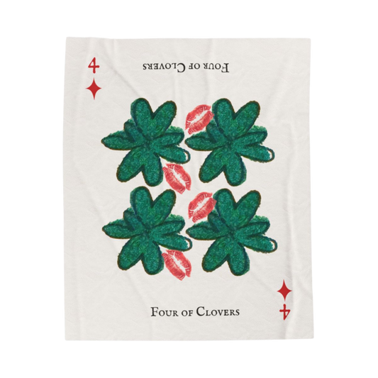 Four of Clovers Velveteen Plush Blanket
