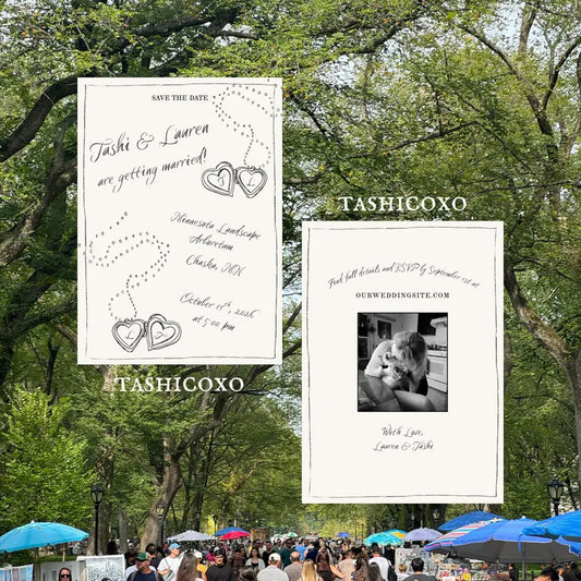 Wedding Save The Date Template, Heart Locket Love Letter