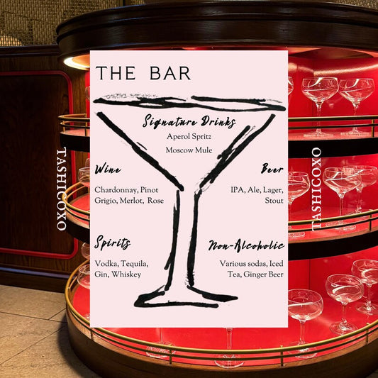 Wedding Bar Menu Template, Cocktail Glass