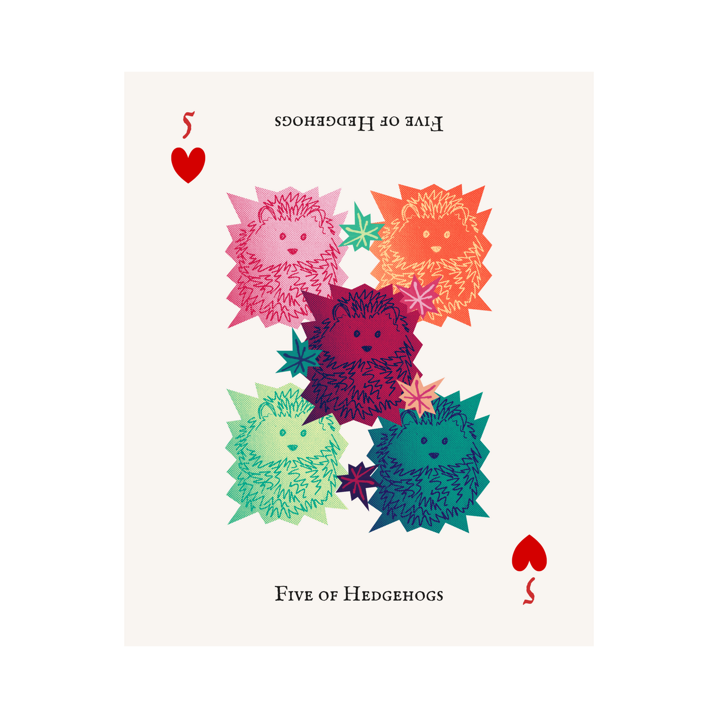 Five of Hedgehogs Print